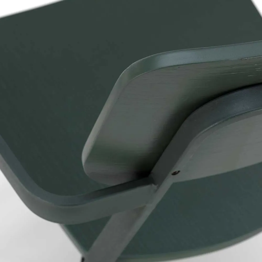 Wohnen Wohnzimmerstühle*Lackierter Armlehnstuhl in Grün - Nevers (4er Set)