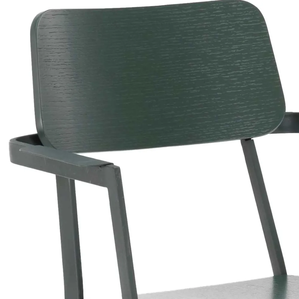 Wohnen Wohnzimmerstühle*Lackierter Armlehnstuhl in Grün - Nevers (4er Set)