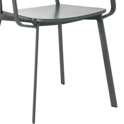 Wohnen Wohnzimmerstühle*Lackierter Armlehnstuhl in Grün - Nevers (4er Set)