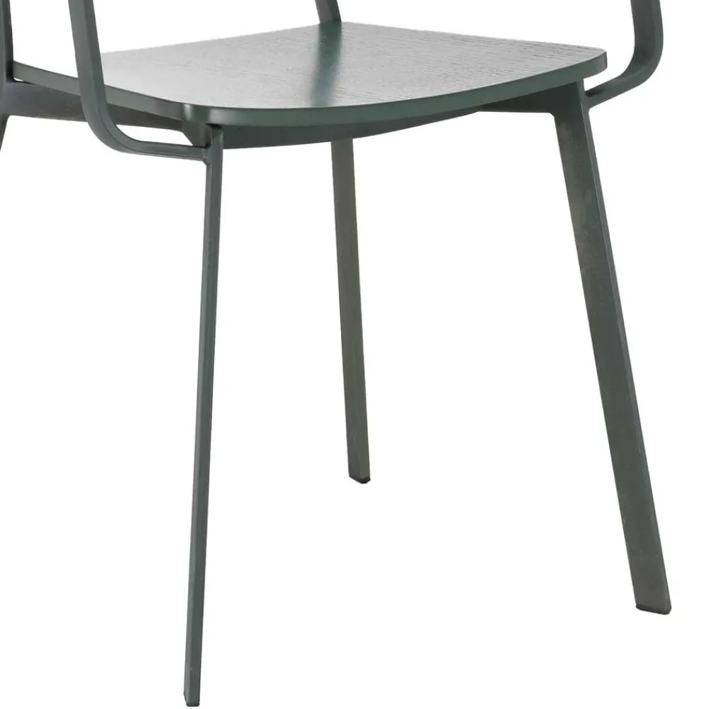 Wohnen Wohnzimmerstühle*Lackierter Armlehnstuhl in Grün - Nevers (4er Set)