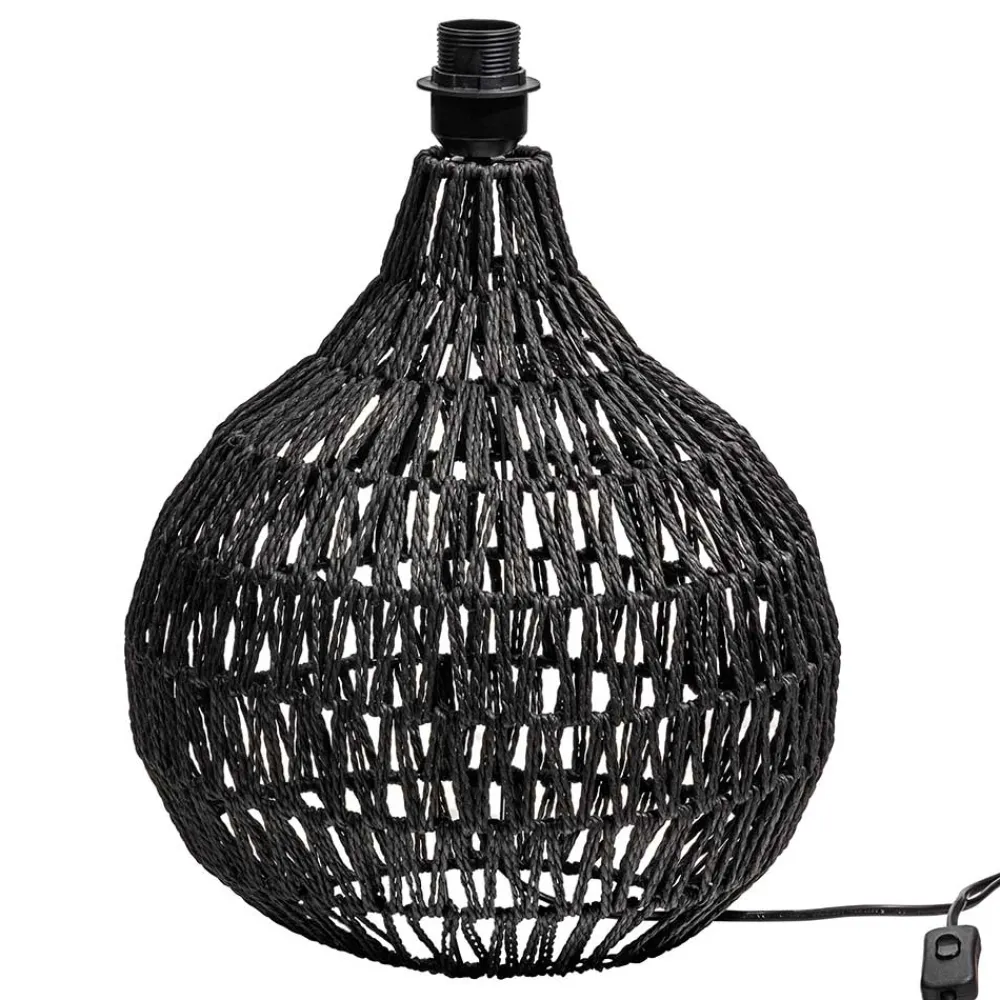 Wohnen Lampenfuß aus Metall mit Papierkordel Geflecht - Notana