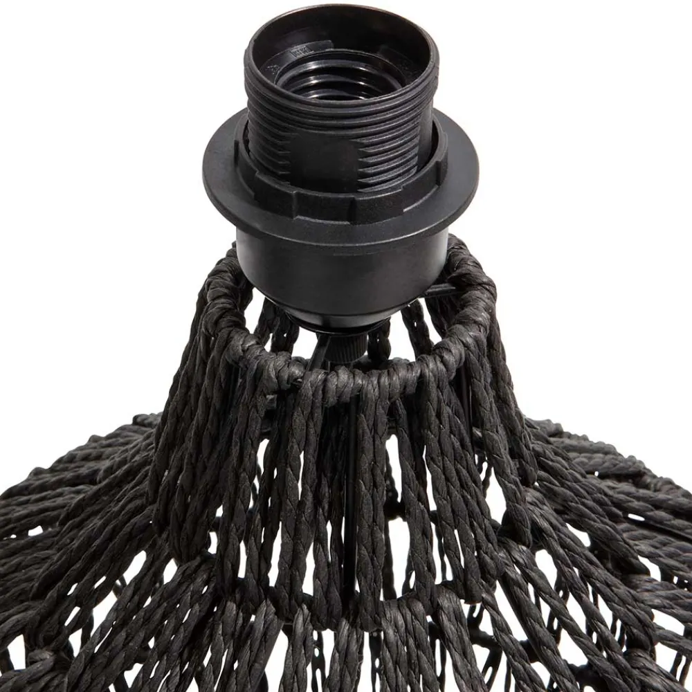 Wohnen Lampenfuß aus Metall mit Papierkordel Geflecht - Notana