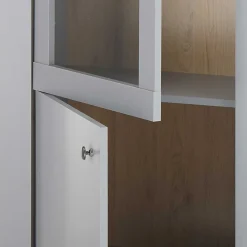 Wohnen Wohnzimmerschränke|Wohnwände*Landhaus Anbauwand in Lichtgrau & Eiche - Buleta (vierteilig)