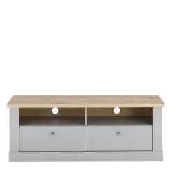 Wohnen Wohnzimmerschränke|Wohnwände*Landhaus Anbauwand in Lichtgrau & Eiche - Buleta (vierteilig)