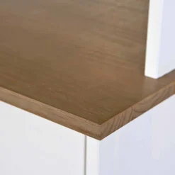 Wohnen Landhaus Büfett Schrank in Weiß mit Braun - Vatina