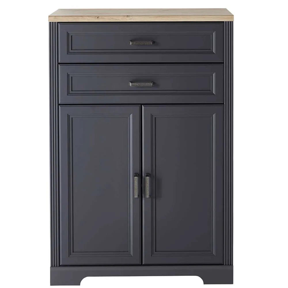 Wohnen Landhaus Büro Aktenschrank in Grau & Eiche NB - Joe