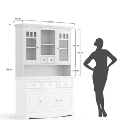 Wohnen Landhaus Buffet in Weiß mit Eiche - Bordona