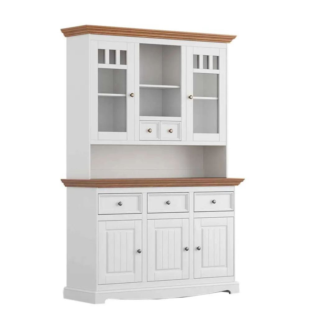 Wohnen Landhaus Buffet in Weiß mit Eiche - Bordona