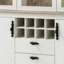 Wohnen Landhaus Buffet Schrank in Weiß Pinie Nedita 184 cm breit