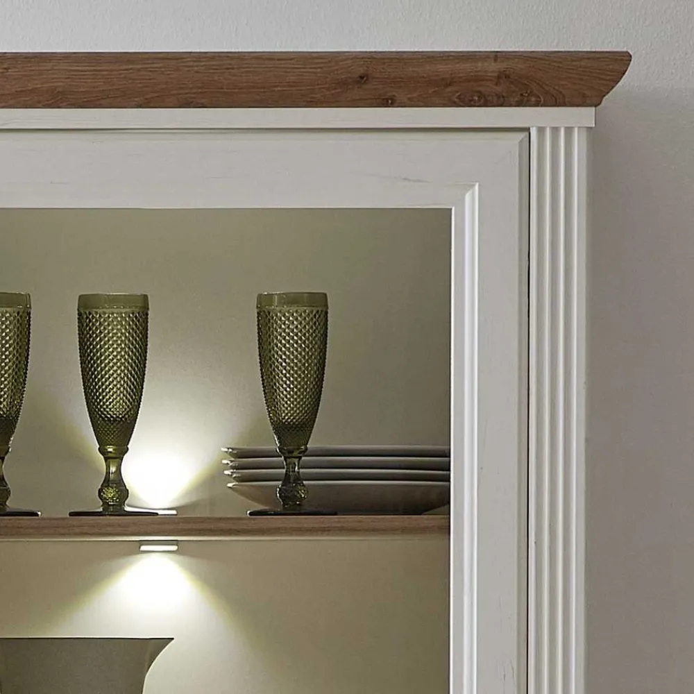 Wohnen Esszimmer-Vitrinen|Esszimmerschränke*Landhaus Buffetschrank mit Beleuchtung - Sinolita