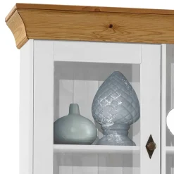 Wohnen Küchenschränke|Esszimmer-Vitrinen*Landhaus Buffetvitrine Sibiuta in Weiß