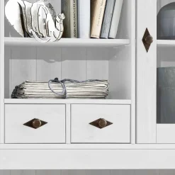 Wohnen Küchenschränke|Esszimmer-Vitrinen*Landhaus Buffetvitrine Sibiuta in Weiß