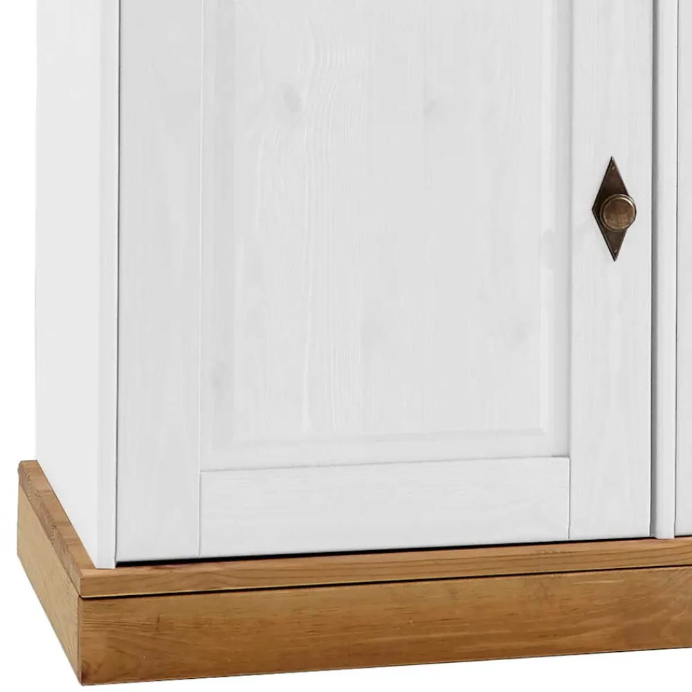 Wohnen Küchenschränke|Esszimmer-Vitrinen*Landhaus Buffetvitrine Sibiuta in Weiß