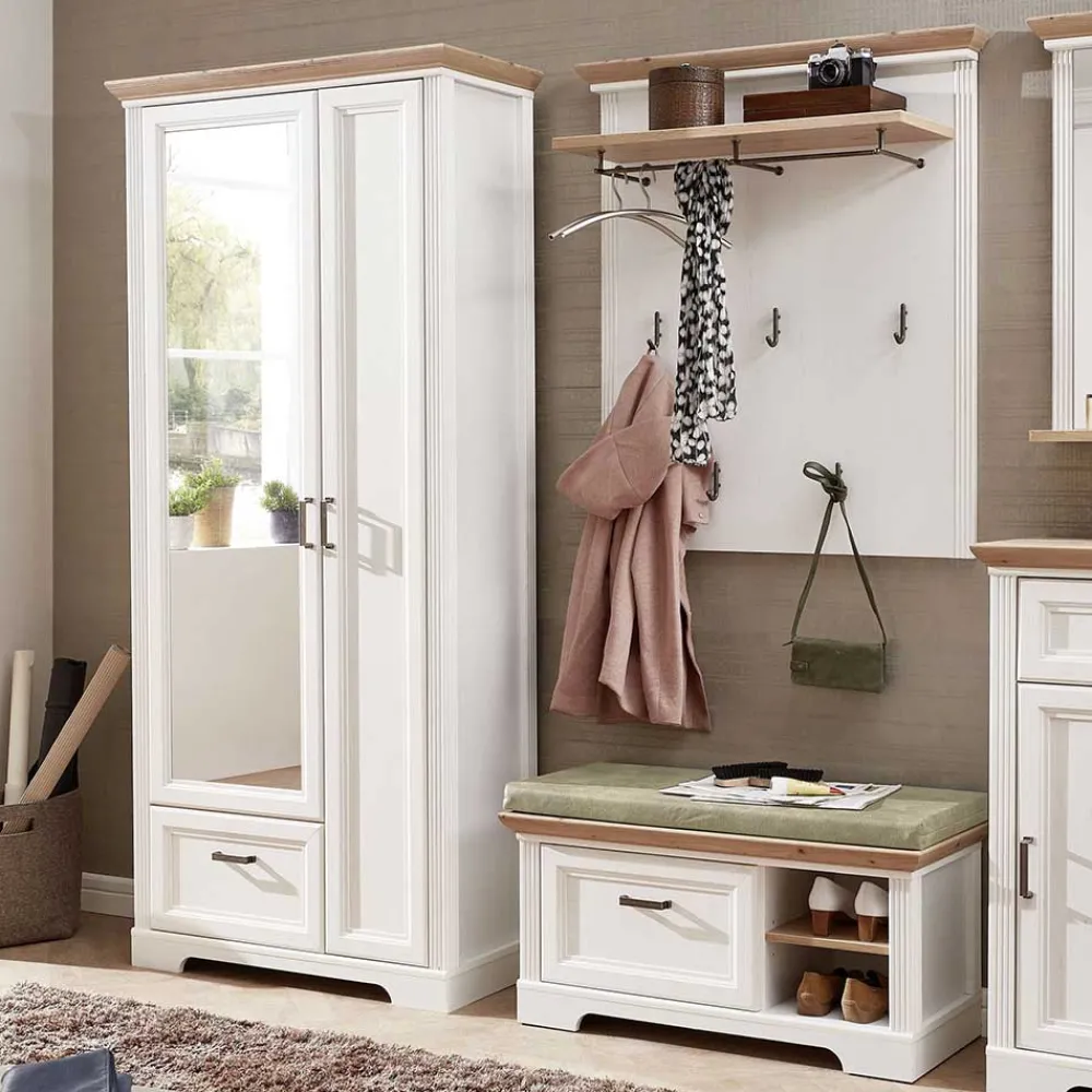 Wohnen Garderoben|Garderoben*Landhaus Dielen Set zweifarbig - Nurelcas (dreiteilig)