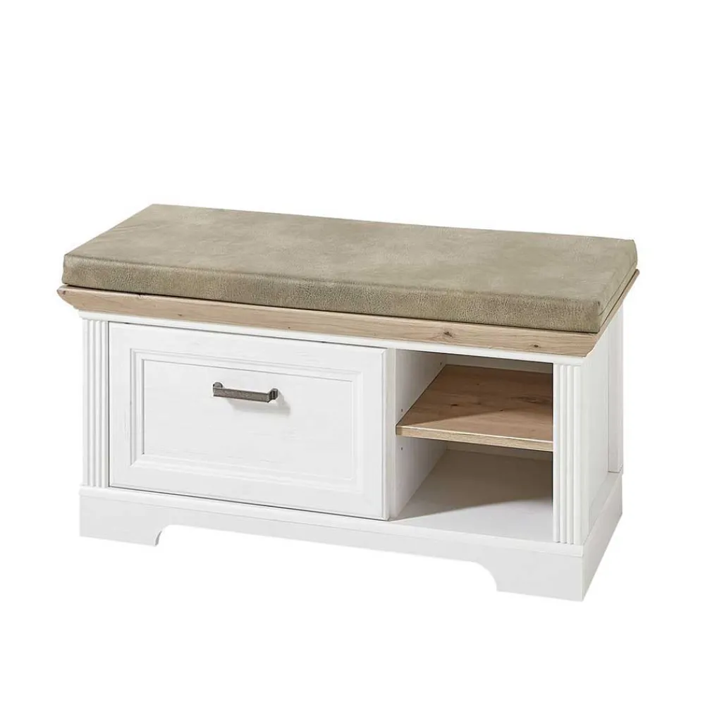 Wohnen Garderoben|Garderoben*Landhaus Dielen Set zweifarbig - Nurelcas (dreiteilig)