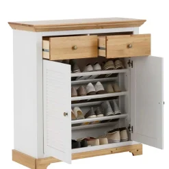 Wohnen Weiße Möbel|Glasmöbel*Landhaus Dielenmöbel Kombi - Axdonira (dreiteilig)