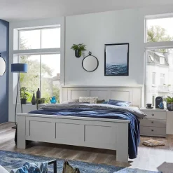 Wohnen Landhaus Doppelbett in Hellgrau - Ridonna