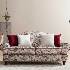 Wohnen Landhaus Dreisitzer Sofa mit Blumen - Baonga