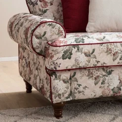 Wohnen Landhaus Dreisitzer Sofa mit Blumen - Baonga