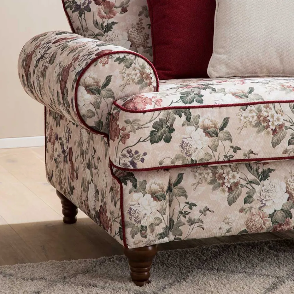Wohnen Landhaus Dreisitzer Sofa mit Blumen - Baonga