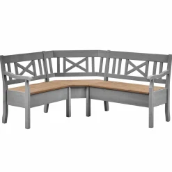 Wohnen Landhaus Eckbank Jytte in Grau mit Braun