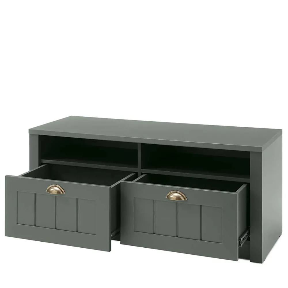 Wohnen Schuhschränke|Garderobenbänke*Landhaus Flur Bank in Dunkelgrün - Niestov