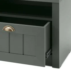 Wohnen Schuhschränke|Garderobenbänke*Landhaus Flur Bank in Dunkelgrün - Niestov