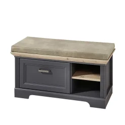 Wohnen Schuhschränke|Garderobenbänke*Landhaus Flurbank mit Kissen 93x49x41 cm - Thumbs