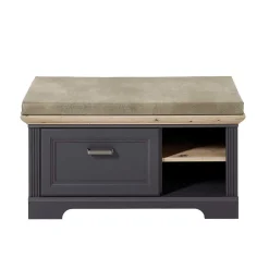 Wohnen Schuhschränke|Garderobenbänke*Landhaus Flurbank mit Kissen 93x49x41 cm - Thumbs