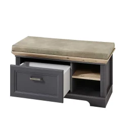 Wohnen Schuhschränke|Garderobenbänke*Landhaus Flurbank mit Kissen 93x49x41 cm - Thumbs