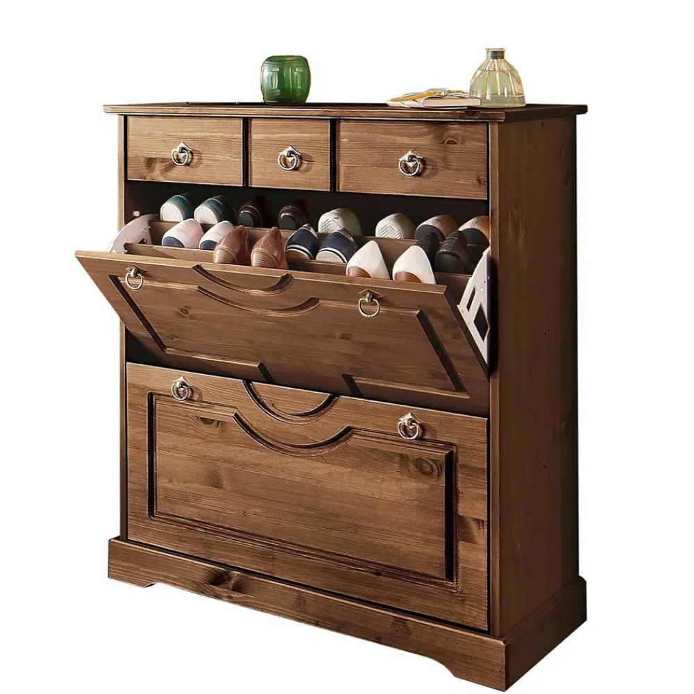 Wohnen Landhaus Flureinrichtung in Dunkelbraun - Yemisa (vierteilig)