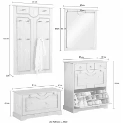 Wohnen Landhaus Flureinrichtung in Dunkelbraun - Yemisa (vierteilig)
