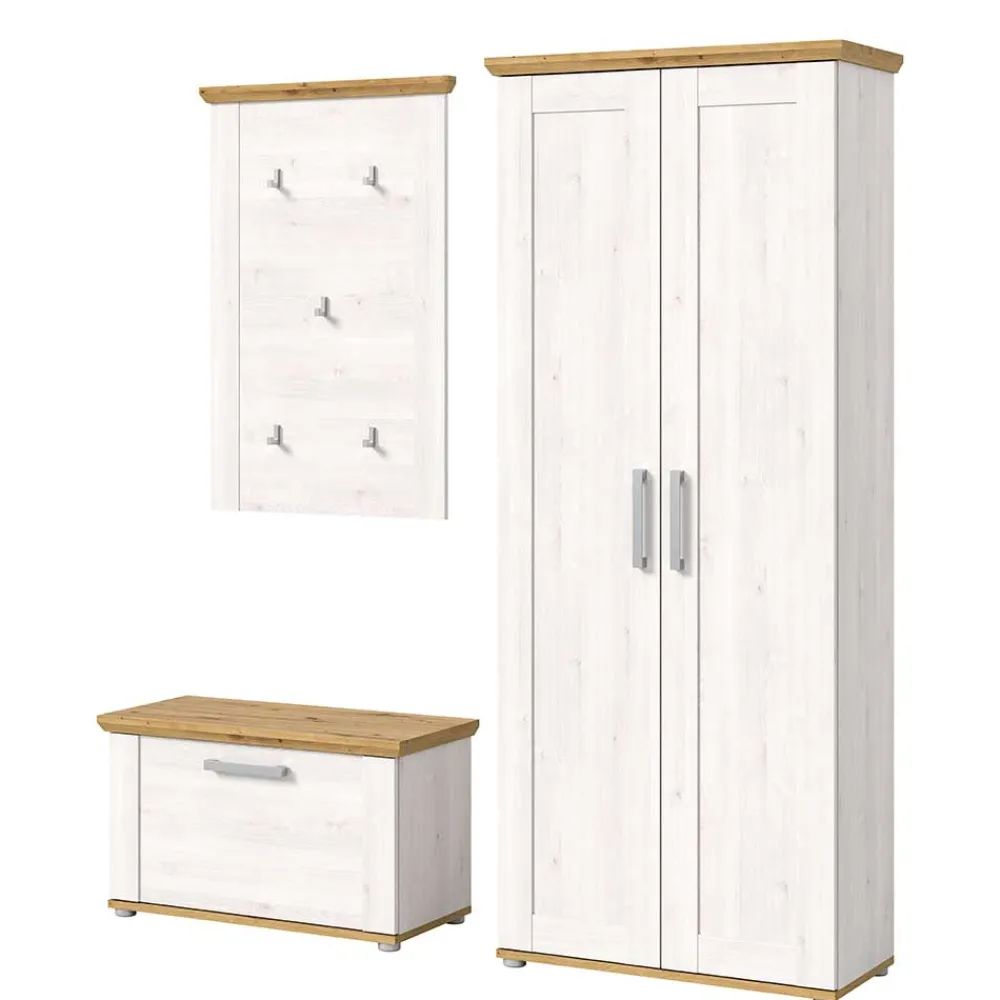 Wohnen Landhaus Flureinrichtung Set - Tocella (dreiteilig)