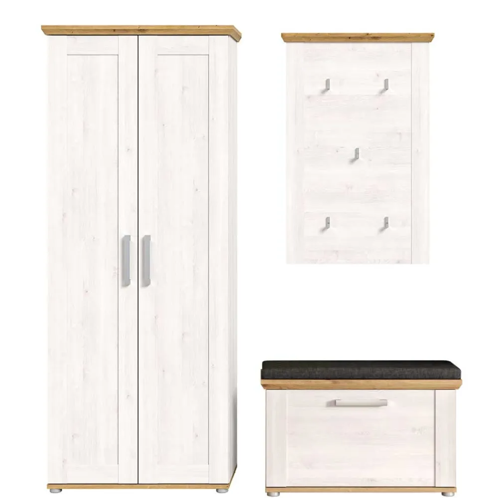 Wohnen Landhaus Flureinrichtung Set - Tocella (dreiteilig)