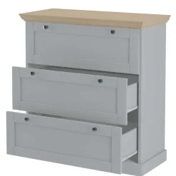 Wohnen Landhaus Flurkommode in Grau mit Eiche - Rino