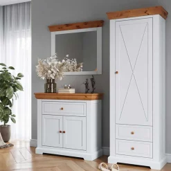 Wohnen Landhaus Flurmöbel Set aus Kiefer - Saluts (dreiteilig)