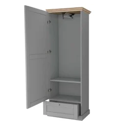 Wohnen Garderobenschränke*Landhaus Flurschrank in Grau mit Eiche - Rino