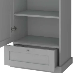 Wohnen Garderobenschränke*Landhaus Flurschrank in Grau mit Eiche - Rino