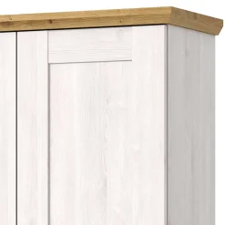 Wohnen Weiße Möbel|Garderobenschränke*Landhaus Flurschrank in Holzoptik Lärche Weiß - Tocella