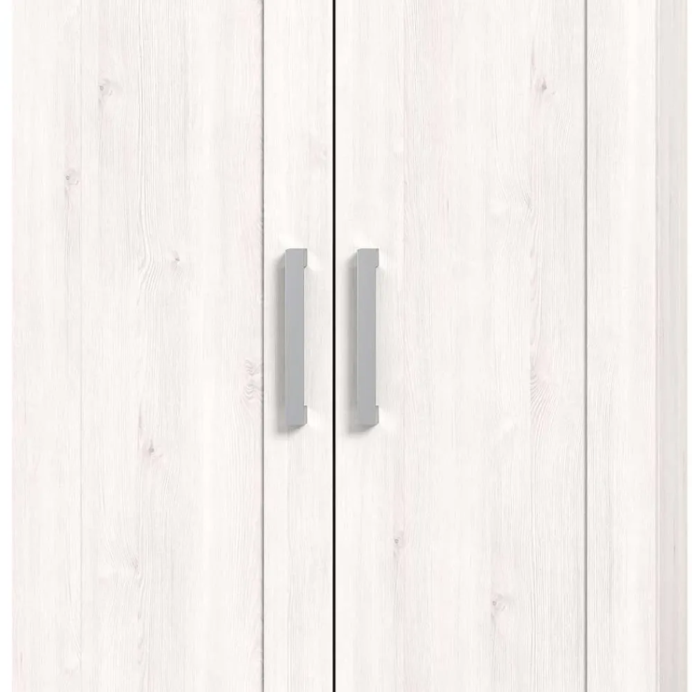 Wohnen Weiße Möbel|Garderobenschränke*Landhaus Flurschrank in Holzoptik Lärche Weiß - Tocella