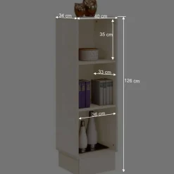 Wohnen Wohnzimmer Komplett*Landhaus Highboard & Regale in Creme - Rospus (dreiteilig)