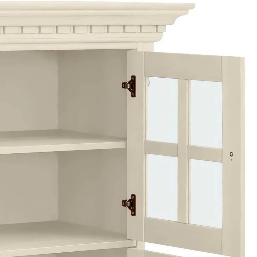 Wohnen Wohnzimmer Komplett*Landhaus Highboard & Regale in Creme - Rospus (dreiteilig)
