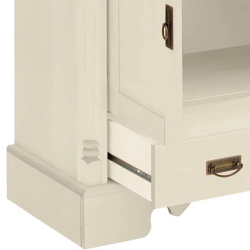 Wohnen Wohnzimmer Komplett*Landhaus Highboard & Regale in Creme - Rospus (dreiteilig)