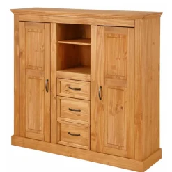 Wohnen Landhaus Highboard aus Kiefer Massivholz - Major