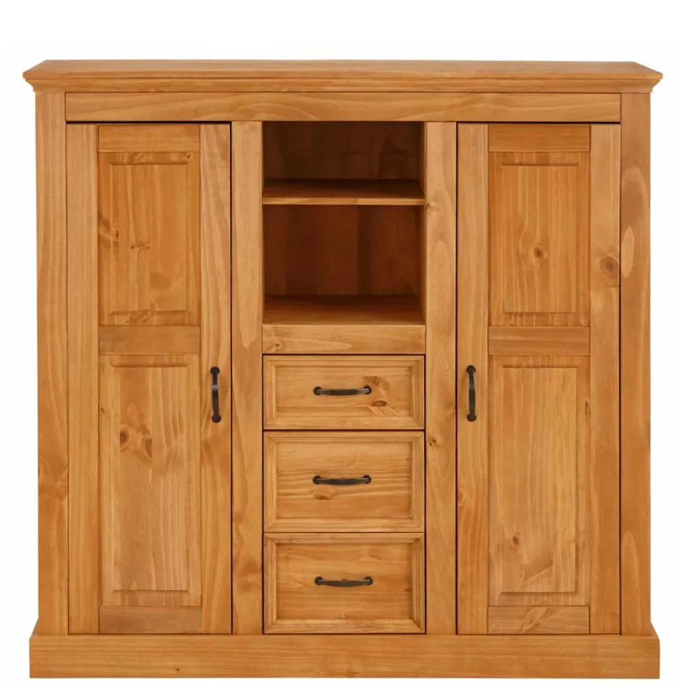 Wohnen Landhaus Highboard aus Kiefer Massivholz - Major