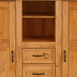 Wohnen Landhaus Highboard aus Kiefer Massivholz - Major