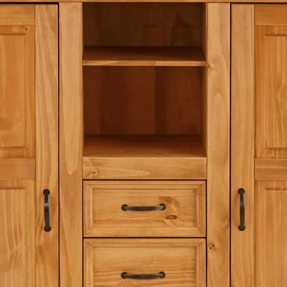 Wohnen Landhaus Highboard aus Kiefer Massivholz - Major