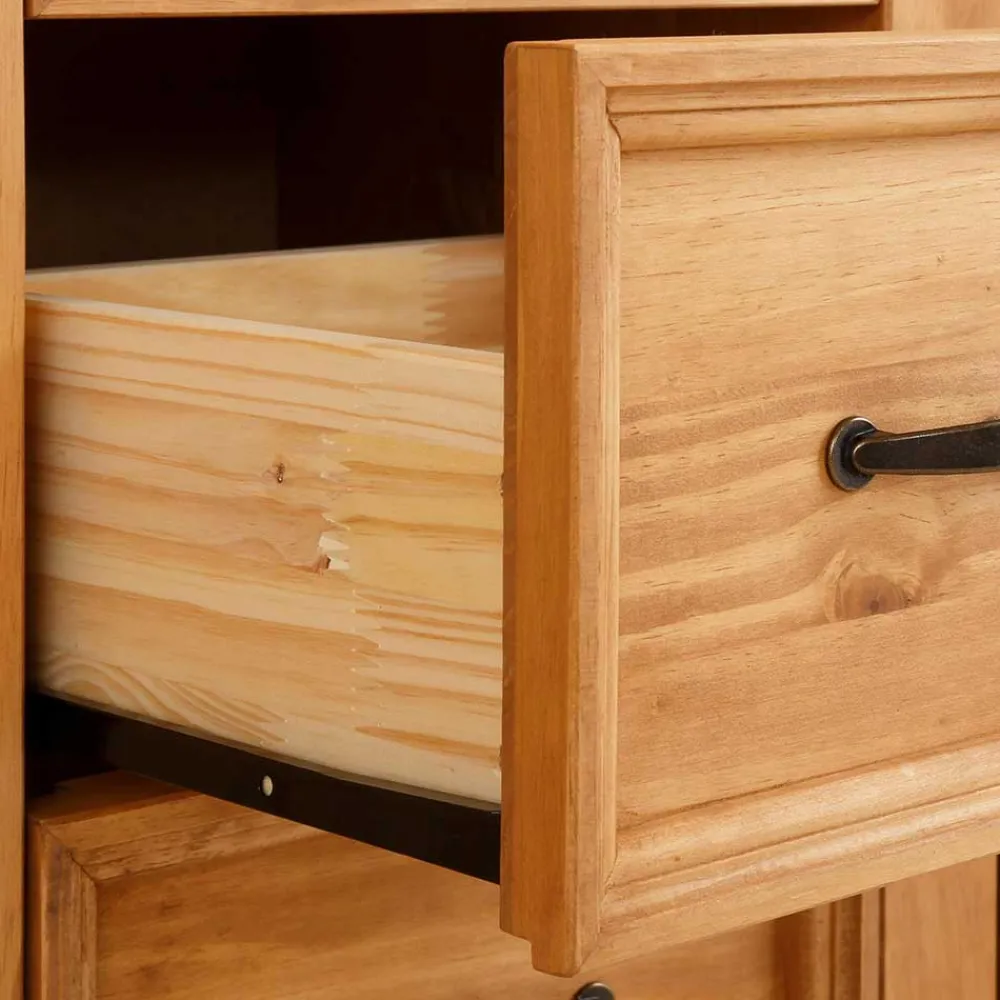 Wohnen Landhaus Highboard aus Kiefer Massivholz - Major