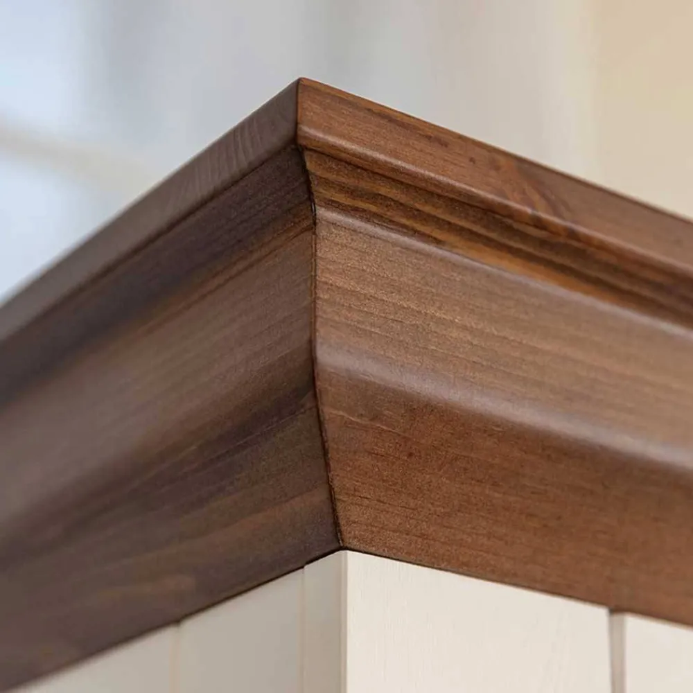 Wohnen Landhaus Highboard aus Kiefer zweifarbig - Zalya