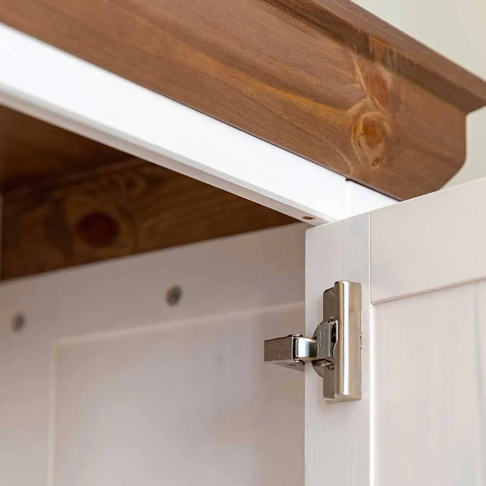 Wohnen Landhaus Highboard aus Kiefer zweifarbig - Zalya